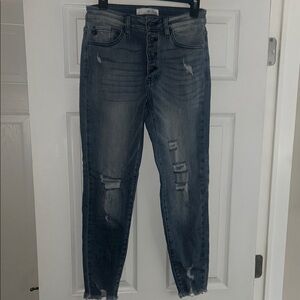 KanCan Blue Skinny Distressed Jeans